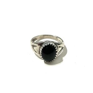 Sterling Silver Navajo Onyx Ring